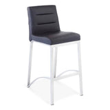 Zuri Furniture Lynx Counter Height Contemporary Bar Stool with Metal Base – Black