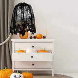Halloween Decorations Sets,Fireplace Mantel Scarf,Round Spider Table Cover,Lace Table Runner and Cobweb Lampshade,80 Pcs 3D Bat for Party Decors