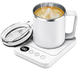 Coffee Mug Warmer & Mug Set for Desk, Electric Coffee Cup Warmer with 16oz Heated Mug, Smart Coffee Heater with Auto Shut Off for Office/Home, Christmas/Birthday/Coffee Gifts for Men & Women,Black