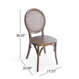 GDF Studio Ruhan Wooded Cane Back Dining Chair (Set of 2) Brown