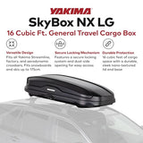 Yakima Roof Cargo Carrier, Vehicle Rooftop Hard Shell Travel Storage Box with SKS Lock, SkyBox NX XL, 18 Cubic Feet, Black