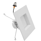 Maxxima 4 in. 5 CCT Retrofit Recessed Square LED Downlight – 800 Lumens, Color Selectable 2700K-5000K (2700K/3000K/3500K/4000K/5000K), Dimmable, 90 CRI, Ideal for Kitchen, Bathroom, or Bedroom