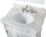 30.75 Ellenton Antique Style White Bathroom Sink Vanity & Mirror Set HF-080W-AW-BS-MIR