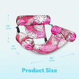 Sloosh Pool Floats Chairs Adult,Inflatable Pool Lounge,Plant Pattern Floating Mat Hammock,Blow up Water Chairs Noodles rafts for Party Summer Water Beach Fun