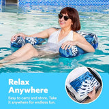 Sloosh Pool Floats Chairs Adult,Inflatable Pool Lounge,Plant Pattern Floating Mat Hammock,Blow up Water Chairs Noodles rafts for Party Summer Water Beach Fun