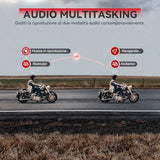 Motorcycle Bluetooth Headset V5.2 with Music Sharing, 2-Way Motorcycle Helmet Bluetooth with IP67 Waterproof, Motorcycle Communication Systems with Hi-FI Speakers for ATV/Snowmobile/Ski, 2 Pack