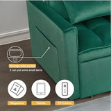 3 in 1 Sleeper Sofa Bed, Futon Sofa Bed for Living Room with Side Pocket, Black Sleepers Sofa Couch with Pullout Bed, Convertible Love Seat Sleepers Bed for Living Room, Bedroom, Small Space