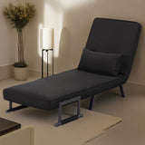 3 in 1 Sleeper Sofa Bed, Futon Sofa Bed for Living Room with Side Pocket, Black Sleepers Sofa Couch with Pullout Bed, Convertible Love Seat Sleepers Bed for Living Room, Bedroom, Small Space