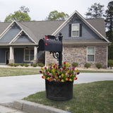 MPG 18 in. Dia Charcoal Cast Stone Mailbox Planter PF6122AC