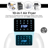 Best Choice Products 16.9qt 1800W 10-in-1 Family Size Air Fryer Countertop Oven, Rotisserie, Dehydrator – White