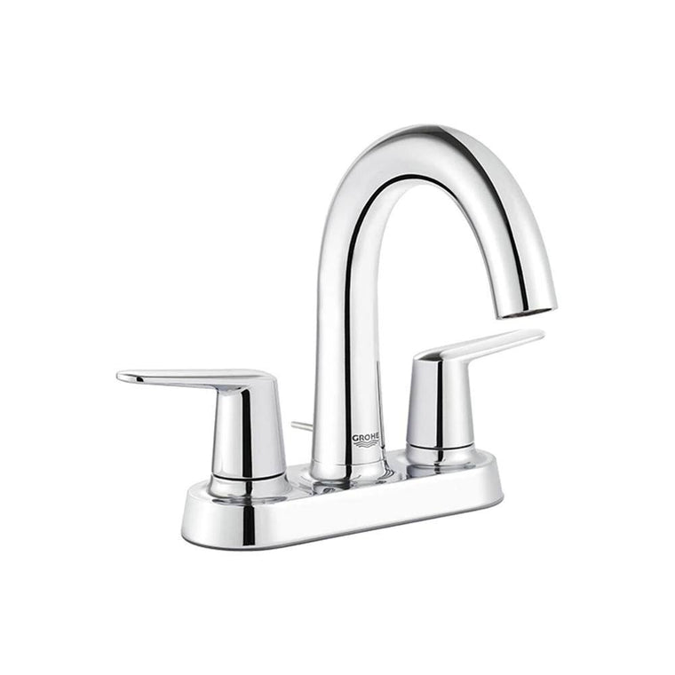 Grohe Veletto 4 in. Centerset 2-Handle High-Spout Bathroom Faucet in Starlight Chrome 20582000