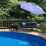 Abba Patio 9-Feet Patio Umbrella Outdoor Market Table Umbrella with Push Button Tilt and Crank, Turquoise Striped