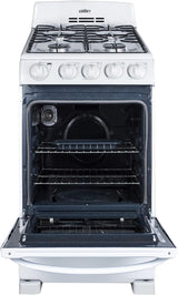 Summit RG200WS 20 Freestanding Gas Range with 4 Burners 2.3 cu. ft. Oven Capacity Broiler Compartment ADA Compliant in White