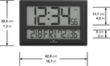 MARATHON Jumbo Atomic Wall Clock with Temperature and Humidity (Black)