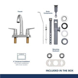 Grohe Veletto 4 in. Centerset 2-Handle High-Spout Bathroom Faucet in Starlight Chrome 20582000