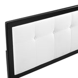 Modway Draper Tufted Queen Fabric and Wood Headboard – Walnut Charcoal