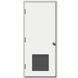Steves u0026 Sons 24 in. x 80 in. Premium Vented Flush White Primed Right-Hand Outswing Steel Prehung Front Door with 4-9/16 in.