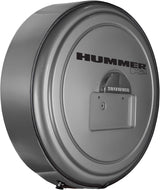 Boomerang Hummer H2 (05-10) – Color Matched MasterSeries Hard Tire Cover – (Color Matched Plastic Face & Stainless Steel Ring) – Hummer H2 Logo – Pewter Metallic