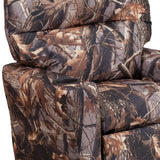 Emma and Oliver Camouflaged Fabric Kids Recliner with Cup Holder