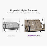 PURPLE LEAF 3-Seat Deluxe Outdoor Patio Porch Swing with Weather Resistant Steel Frame, Adjustable Tilt Canopy, Beige