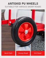 Outvita Snow Shovel with Wheels, 29 Wide 18 Long Snow Plow Shovel Angle & Height Adjustable Padded Handle Efficient Snow Clean Tool for Driveway or Pavement (Yellow)