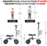 RINKMO Knee Scooter,All-Terrain Foldable Knee Scooter Walker Economical Knee Scooters for Foot Injuries Best Crutches Alternative (White+Blue)