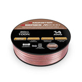 Monster Compact High Performance XP Speaker Wire Cable Spool – Oxygen-Free Copper Speaker Cable – [100 FT] [14 Gauge AWG]