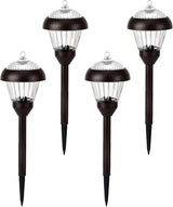 Solpex 4pack high Lumen Solar Pathway Lights??Metal Solar Path Lights??2 Bright LED??Waterproof IP65 Auto On/Off Solar Garden Lights for Walkway Driveway Yard