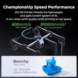 Creality K1C 3D Printer, 600mm/s High-Speed Auto Leveling Clog-Free Robust Direct Extruder K1 SE Upgraded 3D Printer with AI Camera 300??C Printing Silent Mode Support Carbon Fiber Filaments