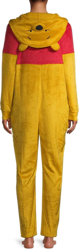 Disney Women’s Winnie the Pooh Fleece Pajama Union Suit, X-Large Yellow