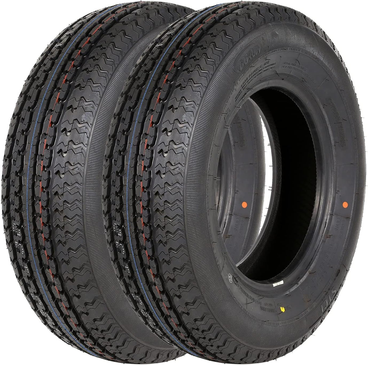 WEIZE ST205 75R15 205 75 r15 Radial Trailer Tire, 8-Ply Load Range D, Set Of 2