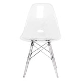 Dover Molded Side Chair with Acrylic Base, Set of 4 – Clear