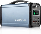 300W Solar Generator, FlashFish 60000mAh Portable Power Station Camping Potable Generator, CPAP Battery Recharged by Solar Panel/Wall Outlet/Car, 110V AC Out/ DC 12V /QC USB Ports for CPAP Camp Travel