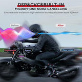 Motorcycle Bluetooth Headset V5.2 with Music Sharing, 2-Way Motorcycle Helmet Bluetooth with IP67 Waterproof, Motorcycle Communication Systems with Hi-FI Speakers for ATV/Snowmobile/Ski, 2 Pack