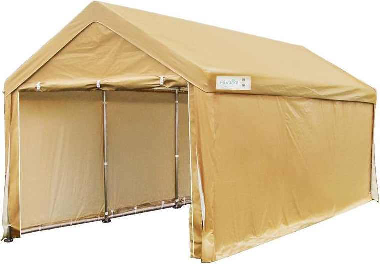 Quictent 10??x20?? Carport Heavy Duty Car Canopy Galvanized Car Shelter with Reinforced Steel Cables and Ground Bars