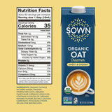 SOWN Organic Oat Creamer Unsweetened – Barista Oat Milk Non Dairy Coffee Creamer – Plant Based, Dairy-Free, Vegan, 0g Added Sugar, Gluten-Free, Non-GMO, Shelf Stable – 32oz (Pack of 6)