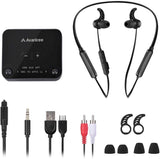 Avantree HT4186 Wireless Headphones Earbuds for TV Watching, Neckband Earphones Set w/Bluetooth Transmitter for Optical Digital Audio, RCA, 3.5mm Aux Ported TVs, Plug & Play, No Audio Delay