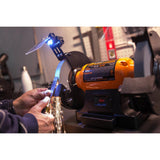 Wen 4282 4.8-Amp 8×22 Bench Grinder with LED Work Lights and Quenching Tray