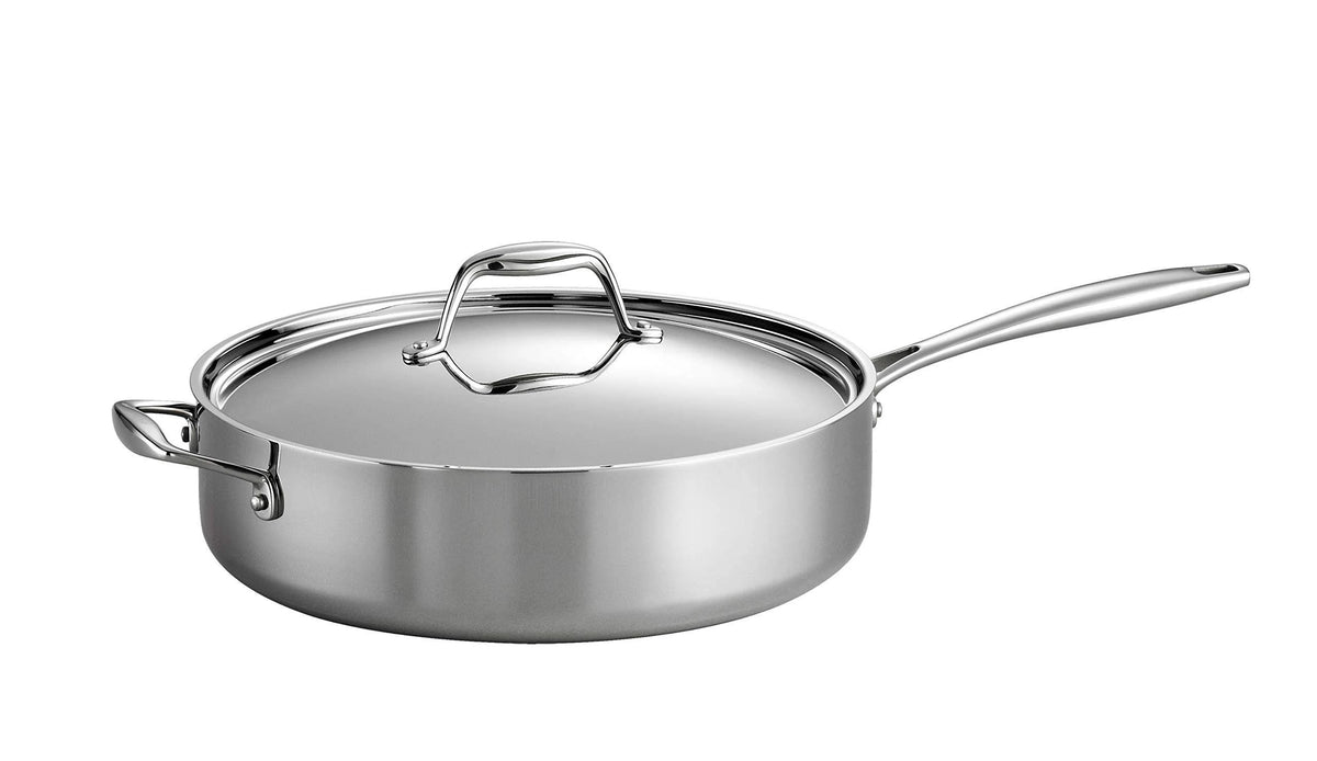 Tramontina Tri-Ply Clad 6-Quart Stainless Steel Covered Deep Saute Pan