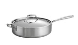 Tramontina Tri-Ply Clad 6-Quart Stainless Steel Covered Deep Saute Pan