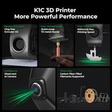 Creality K1C 3D Printer, 600mm/s High-Speed Auto Leveling Clog-Free Robust Direct Extruder K1 SE Upgraded 3D Printer with AI Camera 300??C Printing Silent Mode Support Carbon Fiber Filaments