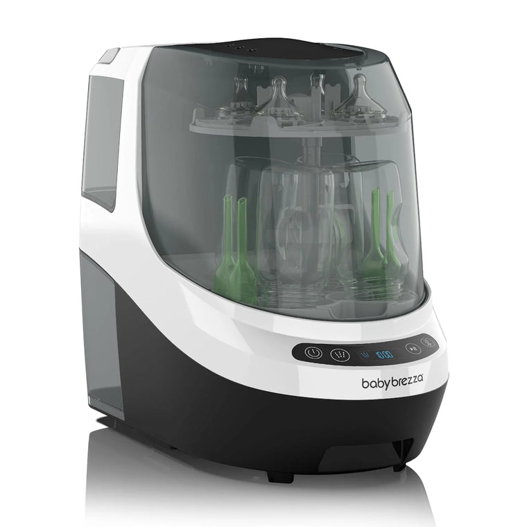 Baby Bottle Washer Pro – Baby Bottle Washer, Sterilizer + Dryer – All in One Machine Cleans Bottles, Pump Parts, & Sippy Cups – Replaces Hand Washing, Bottle Brushes and Drying Racks-Brezza