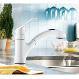 Moen CA87316W Renzo Single Handle Pullout Kitchen Faucet – Glacier