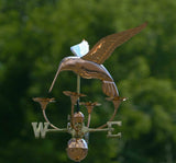 Good Directions Hummingbird with Flowers Weathervane Polished Copper