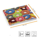 Donuts Square Coasters for Drinks 4 Packs, Absorbent Heat-Resistant Ceramic Stone Coaster Desktop Protector with Cork Base for Kitchen Bar Home Decor, 3.9 Inch