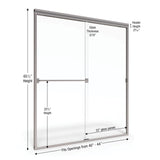 Basco 3500-44SRN Classic 64-1/2×22 High x 44×22 Wide Bypass Framed Shower Door with Silver