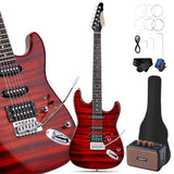 Leo Jaymz 39 Full Size ST Style Electric Guitar Starter Kit with SSH Pickup, 5W Portable Amp, Tuner, Gig Bag, Strap & Accessories (Violet Ocean)