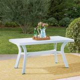 Atlin Designs 55×22 Resin Patio Dining Table in White