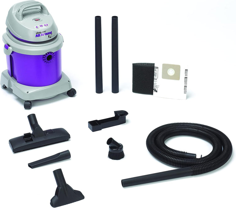 Shop-Vac 5895400 4.5-Peak Horsepower AllAround EZ Series Wet/Dry Vacuum, 4-Gallon,Grape/Gray