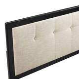 Modway Draper Tufted Queen Fabric and Wood Headboard – Walnut Charcoal